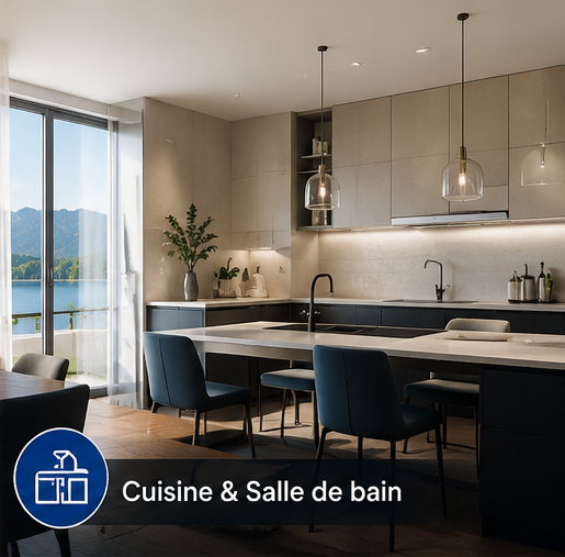 cuisine et salle de bain avec rénovation du léman